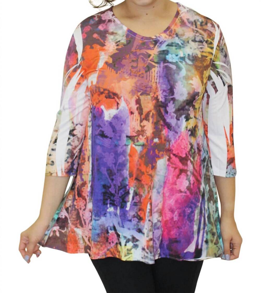 NEW SOLE DIONE STUDIO pop art tunic top in white multi